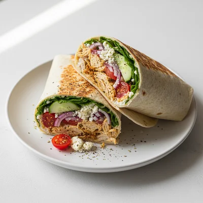 15-Minute Greek Chicken Protein Wrap