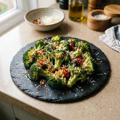 Air Fryer Broccoli with Chilli and Garlic