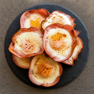 Baked Eggs in Ham