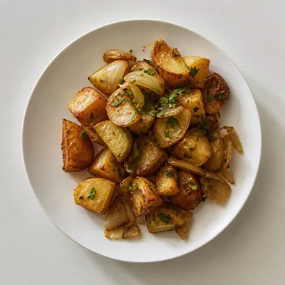 Baked Potatoes and Onions