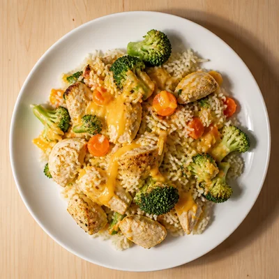 Cheesy Chicken and Rice with Broccoli