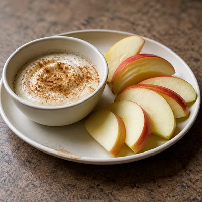Cinnamon Yogurt with Sliced Apple