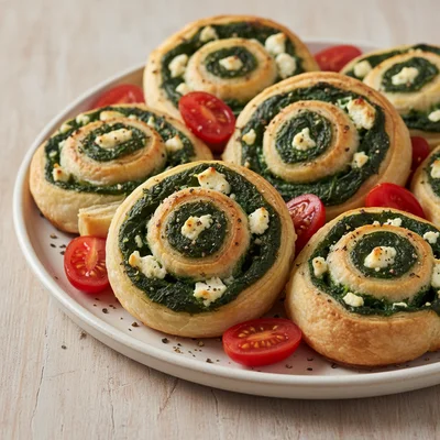 Festive Spinach & Feta Pinwheels