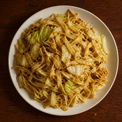 Fried Cabbage and Egg Noodles