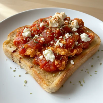 Greek Strapatsada on Toast