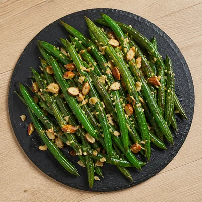 Green Beans with Crushed Almonds