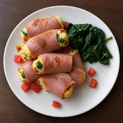 Ham, Egg, and Spinach Roll-Ups