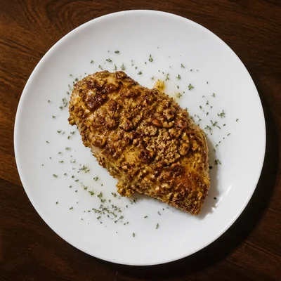 Honey Mustard Crusted Chicken Breast with Pecans