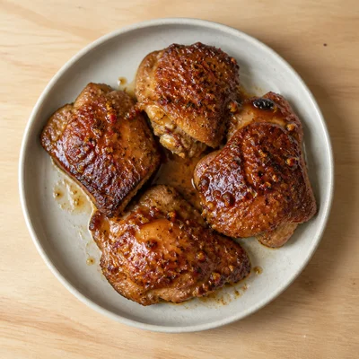 Hot Pepper Honey Glazed Chicken Thighs