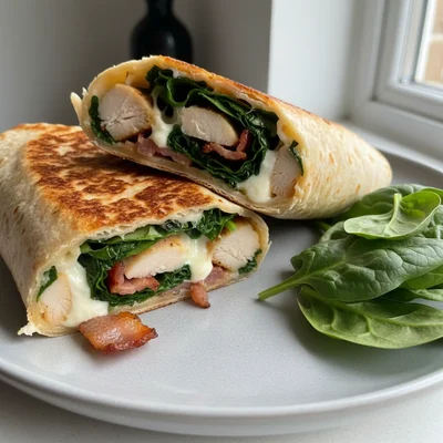 Juicy Garlic Chicken and Spinach Wrap