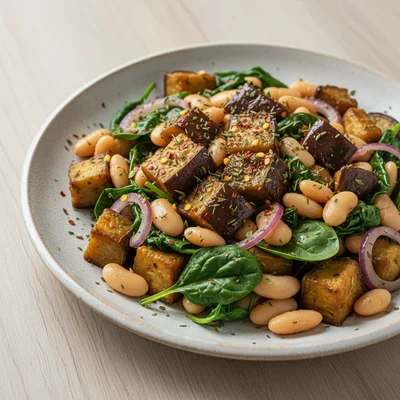One-Pan Mediterranean Aubergine & Bean Medley