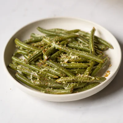 Oven Fried Garlic Parmesan Green Beans