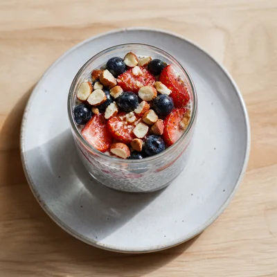 Overnight Paleo Chia Berry Breakfast Bowl