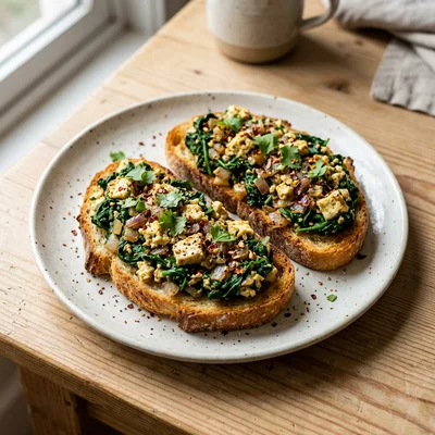 Paneer and Spinach Toast