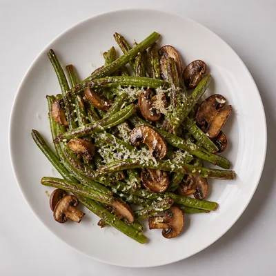 Roasted Green Beans and Mushrooms