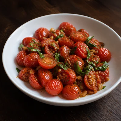 Sautéed Cherry Tomatoes with Garlic and Basil