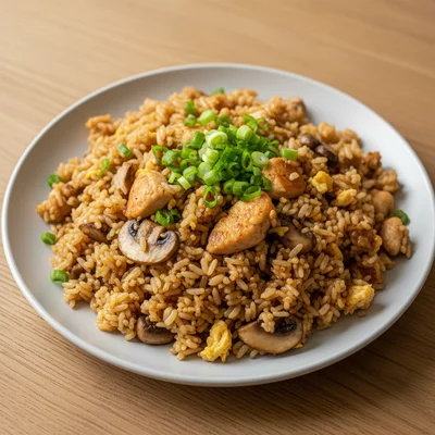 Savory Chicken Mushroom Fried Rice