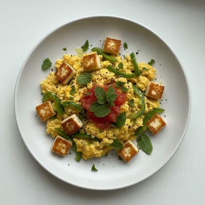 Spiced Halloumi Scrambled Eggs