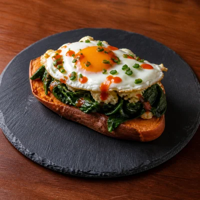 Spinach & Egg Sweet Potato Toast
